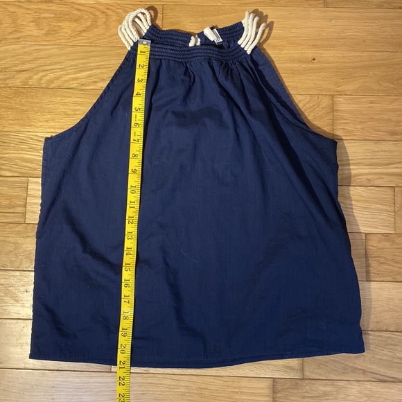 J. Crew boxy cotton summer tank with rope straps in Navy blue size S - Picture 11 of 12